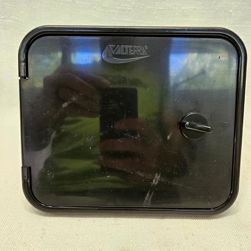 Valterra Cable Hatch RV Camper A04-0171 Black Thumb Lock Round Door Accessory